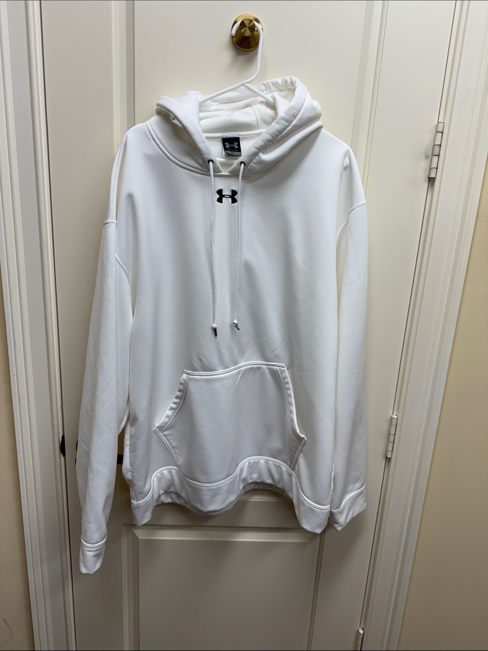 Under Armour Men’s White Hoodie with Black Logo